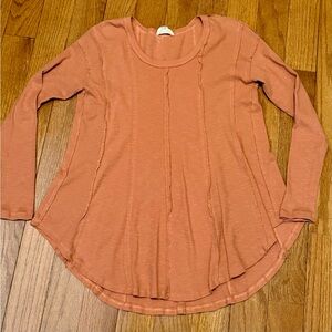 Elegant Long Sleeve Top in Warm Rust